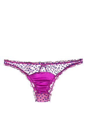 LE PETIT TROU Petunia floral-embroidered ruffled briefs - Pink