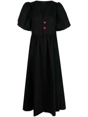 LE PETIT TROU puff-sleeved cotton dress - Black