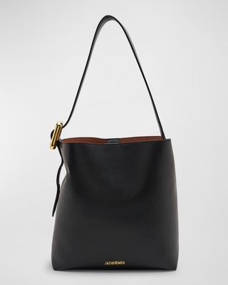 Le Regalo Buckled Leather Bucket Bag