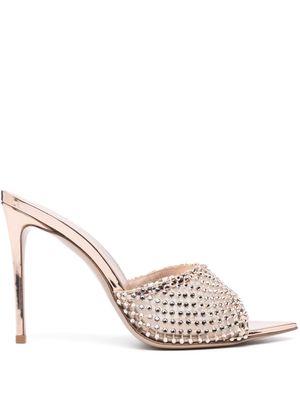 Le Silla 115mm crystal-embellished leather sandals - Gold