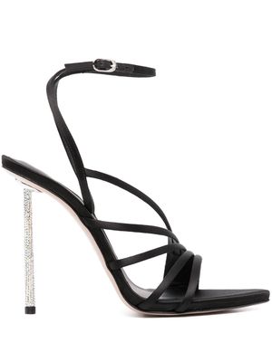Le Silla 115mm glittered satin sandals - Black