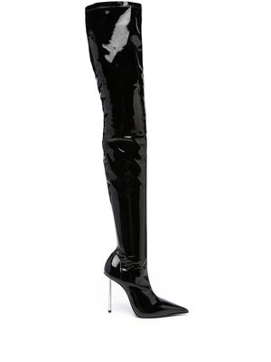 Le Silla 11mm patent-leather thigh-high boots - Black
