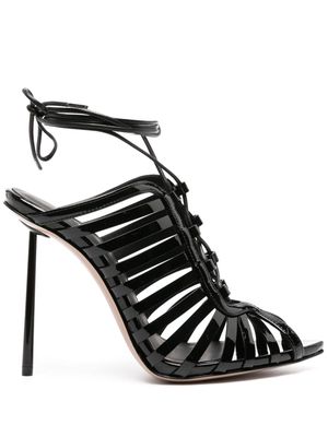 Le Silla Cage 120mm patent-leather sandals - Black