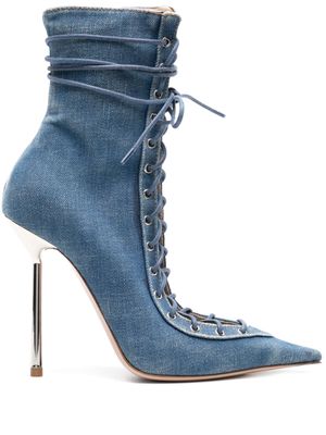 Le Silla Colette 120mm denim ankle boots - Blue