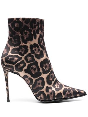 Le Silla Eva 100mm leopard-print boots - Black