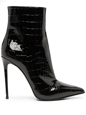 Le Silla Eva 120mm crocodile-embossed boots - Black