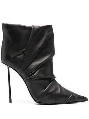 Le Silla Fedra 120mm draped leather boots - Black