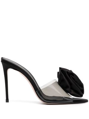 Le Silla floral-appliqué 105mm transparent sandals - Black