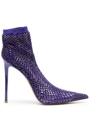 Le Silla Gilda 115mm mesh ankle boots - Purple