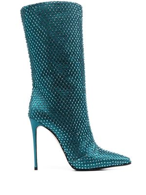 Le Silla Gilda 120mm crystal-embellished boots - Blue