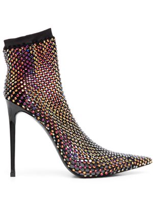 Le Silla Gilda 125mm crystal-embellished boots - Black
