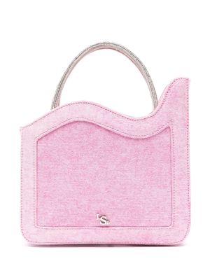 Le Silla Gilda distressed-denim mini tote bag - Pink