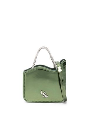 Le Silla Ivy crystal-handles faux-leather mini bag - Green