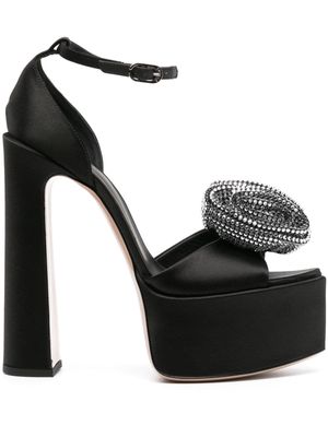Le Silla Nina 160mm floral-appliqué sandals - Black