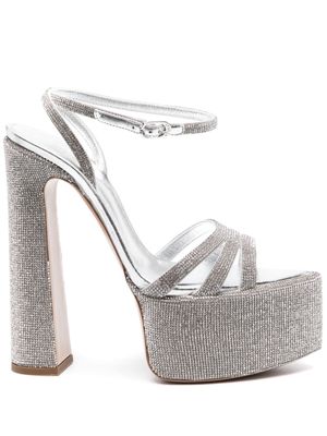 Le Silla Nina 170mm crystal-embellished platform sandals - Silver