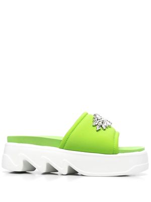 Le Silla Poolside crystal-embellished sandals - Green