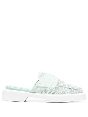 Le Silla Yacht lace mules - Green