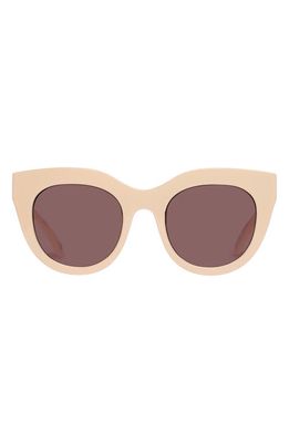 Le Specs Air Heart 51mm Cat Eye Sunglasses in Cream /Smokey Brown Mono