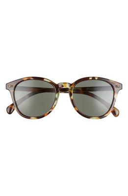 Le Specs Bandwagon 51mm Round Sunglasses in Forrest Tort