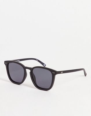 Le Specs big deal square sunglasses in black