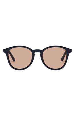 Le Specs Contraband 54mm Round Sunglasses in Black /Light Brown Mono