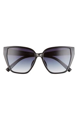 Le Specs Fash-Hun 58mm Gradient Alt Fit Cat Eye Sunglasses in Black Rubber