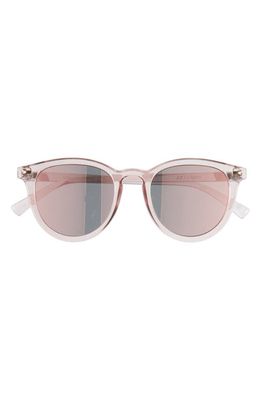 Le Specs Fire Starter 49mm Mirrored Round Sunglasses in Rosewater