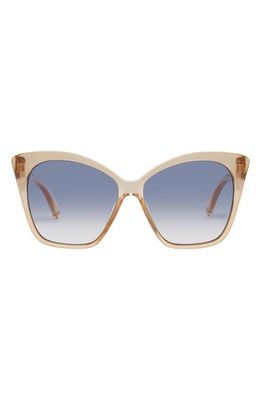 Le Specs Hot Trash 56mm Gradient Cat Eye Sunglasses in Beige /Blue Grad