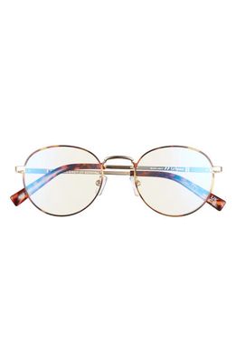Le Specs Legacy 52mm Round Blue Light Blocking Reading Glasses in Gold /Tort