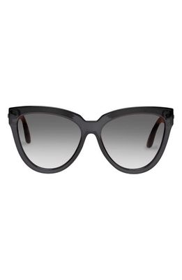 Le Specs Liar Liar 57mm Cat Eye Sunglasses in Grey /Brown Grad