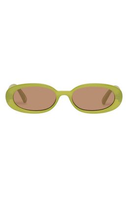 Le Specs Outta Love 51mm Oval Sunglasses in Green /Light Brown Mono