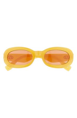 Le Specs Outta Trash 53mm Oval Sunglasses in Mustard