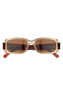 Le Specs So Into You 54mm Rectangular Sunglasses in Champagne /Toffee Tort