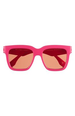 Le Specs Tradeoff 54mm D-Frame Sunglasses in Hot Pink