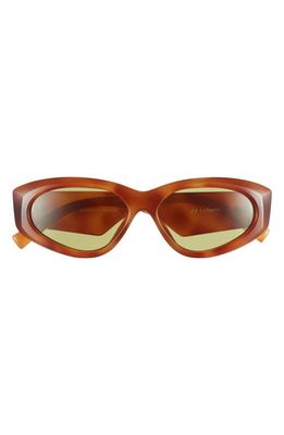 Le Specs Under Wraps Oval Sunglasses in Vintage Tort