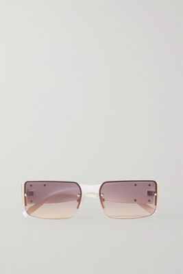 Le Specs - What I Need Square-frame Acetate And Gold-tone Sunglasses - White