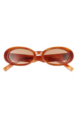 Le Specs Work It 53mm Oval Sunglasses in Vintage Tort