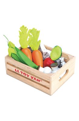 Le Toy Van Harvest Vegetables Crate in Tan Green And Orange