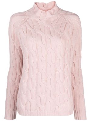 Le Tricot Perugia cable-knit cashmere jumper - Pink