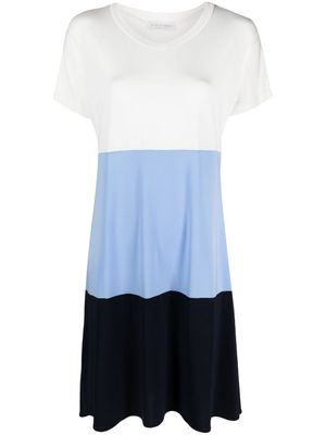Le Tricot Perugia colour-block print T-shirt dress - White