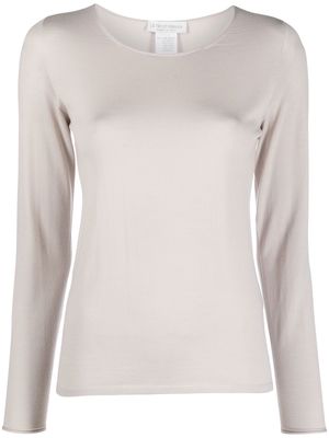 Le Tricot Perugia crew neck long-sleeved knitted top - Neutrals