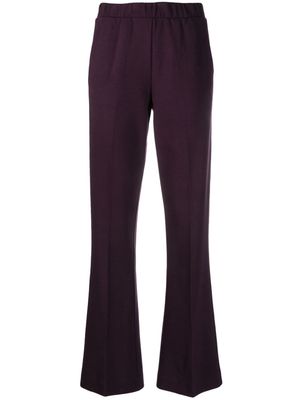 Le Tricot Perugia elasticated-waistband flared trousers - Purple