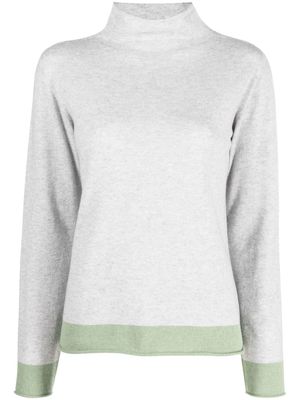 Le Tricot Perugia funnel-neck long-sleeve jumper - Grey