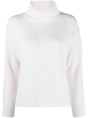 Le Tricot Perugia mock-neck wool-blend jumper - White