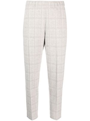 Le Tricot Perugia plaid check-pattern tapered-leg trousers - Grey
