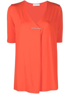 Le Tricot Perugia relaxed-fit v-neck T-shirt - Orange