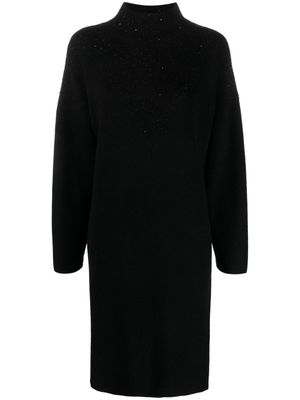 Le Tricot Perugia sequin-embellished virgin wool dress - Black