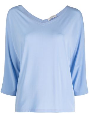 Le Tricot Perugia three-quarter sleeve jersey top - Blue