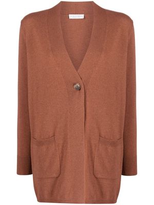 Le Tricot Perugia V-neck long-sleeve cardigan - Brown