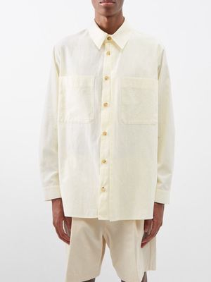 Le17septembre Homme - Patch-pocket Slubbed Cotton Shirt - Mens - Yellow